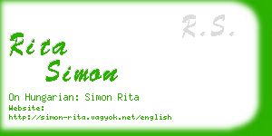 rita simon business card